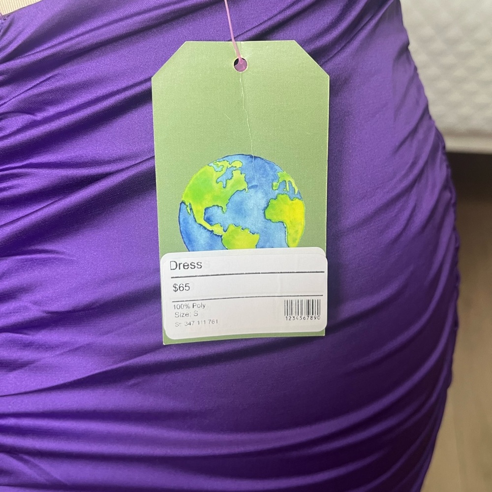 Purple satin dress
